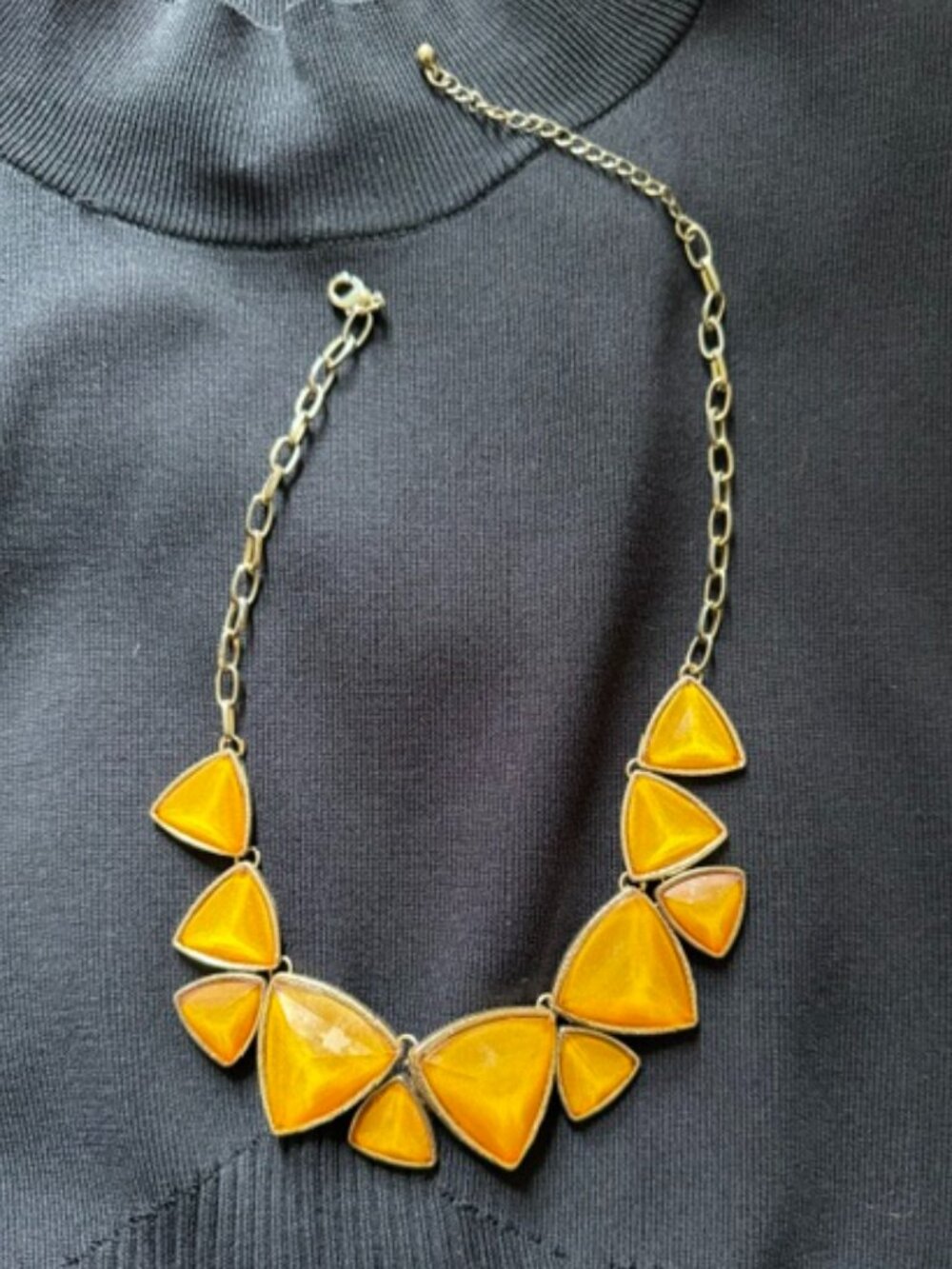 Yellow Triangular Necklace with adjustable clasp- believed to be from Annie Sez